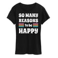 thumbnail image 1 of Instant Message - Inspirational - So Many Reasons to be Happy - Women's Short Sleeve Graphic T-Shirt, 1 of 6