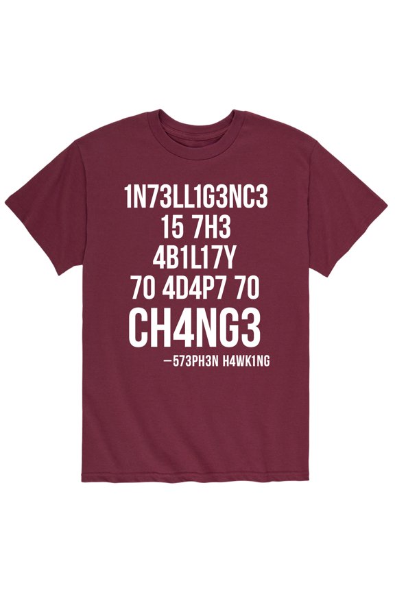 - Intelligence Is The Ability To Adapt To Change Short Sleeve Graphic T-Shirt