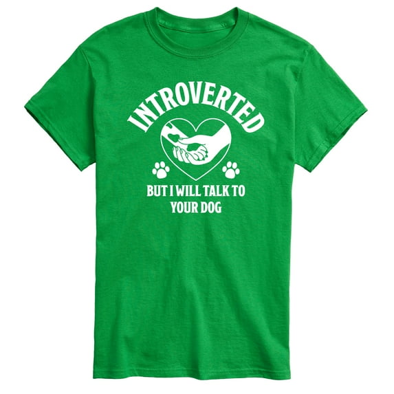 Instant Message - Introverted Will Talk To Dog - Men's Short Sleeve Graphic T-Shirt