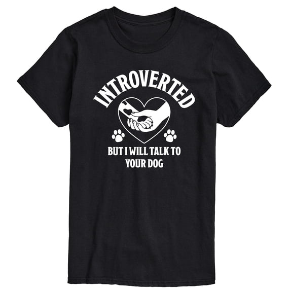 Instant Message - Introverted Will Talk To Dog - Men's Short Sleeve Graphic T-Shirt