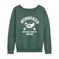 thumbnail image 1 of Instant Message - Introverted Will Talk To Dog - Women's Lightweight French Terry Long Sleeve Shirt, 1 of 5
