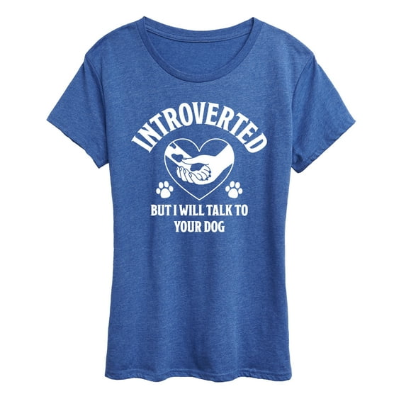 Instant Message - Introverted Will Talk To Dog - Women's Raglan Graphic T-Shirt
