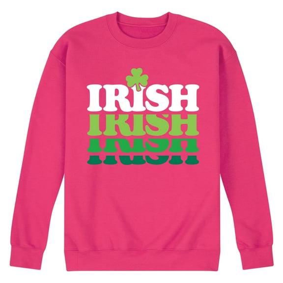 Instant Message - Irish Retro Repeat - Men's Crew Neck Fleece Pullover