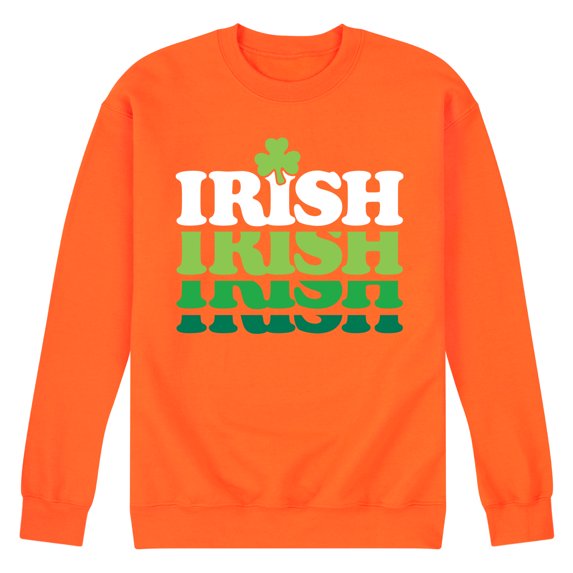 Instant Message - Irish Retro Repeat - Men's Crew Neck Fleece Pullover