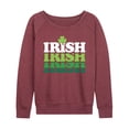 thumbnail image 1 of Instant Message - Irish Retro Repeat - Women's Lightweight French Terry Long Sleeve Shirt, 1 of 6