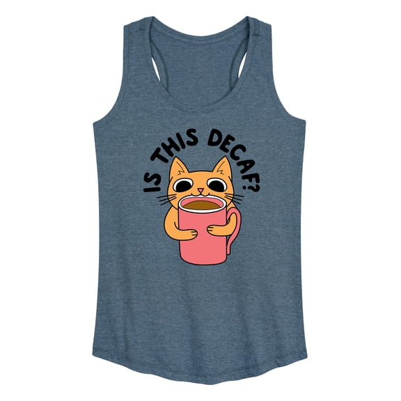 Instant Message - Is This Decaf Cat Graphic Racerback Tank