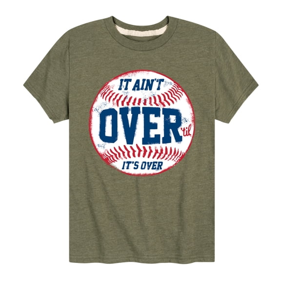 Instant Message - It Ain't Over Baseball Short Sleeve Graphic T-Shirt