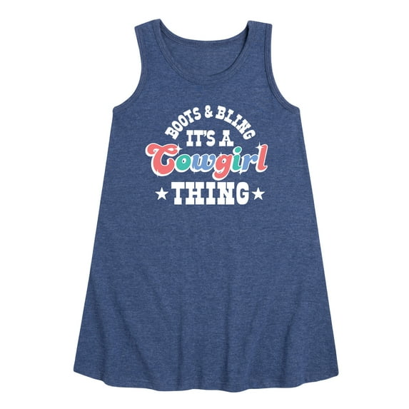 Instant Message - It's A Cowgirl Thing - Toddler and Youth Girls A-line Dress