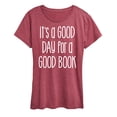 thumbnail image 1 of Instant Message - It's A Good Day For A Good Book - Women's Short Sleeve Graphic T-Shirt, 1 of 7