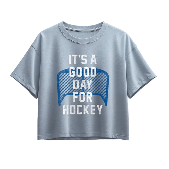 Instant Message - It's A Good Day For Hockey Short Sleeve Boxy Graphic T-Shirt