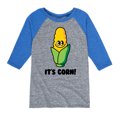 thumbnail image 1 of Instant Message - It's Corn - Toddler & Youth Raglan Graphic T-Shirt, 1 of 5