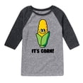 thumbnail image 1 of Instant Message - It's Corn - Toddler & Youth Raglan Graphic T-Shirt, 1 of 6