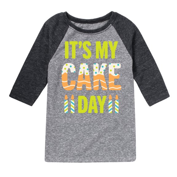 Instant Message - It's My Cake Day - Toddler & Youth Raglan Graphic T-Shirt