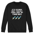 thumbnail image 1 of Instant Message - It's Scary Out There Take One Of These - Men's Crew Neck Fleece Pullover, 1 of 5