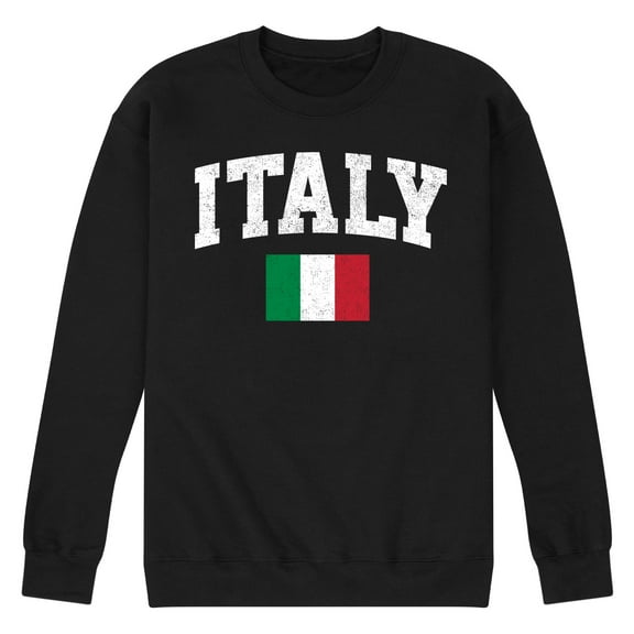 Instant Message - Italy Flag - Men's Crew Neck Fleece Pullover