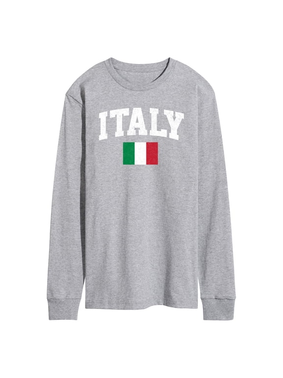 - Italy Flag Men's Long Sleeve Graphic T-Shirt