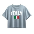 thumbnail image 1 of Instant Message - Italy Flag - Youth Girl Short Sleeve Boxy Tee, 1 of 5