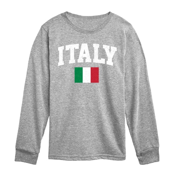 Instant Message - Italy Flag - Youth Long Sleeve Graphic T-shirt