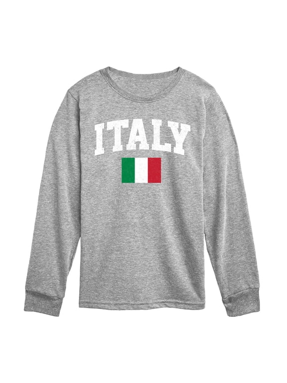 - Italy Flag Boys' Long Sleeve Graphic T-Shirt
