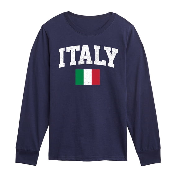 Instant Message - Italy Flag - Youth Long Sleeve Graphic T-shirt