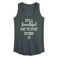 thumbnail image 1 of Instant Message - Its A Beautiful Day To Say In Bed - Women's Racerback Tank Top, 1 of 6