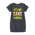 thumbnail image 1 of Instant Message - Its My Cake Day - Toddler & Youth Girls Fleece Dress, 1 of 5