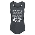 thumbnail image 1 of Instant Message - Ive Got A Good Heart But Mouth - Women's Racerback Tank, 1 of 5