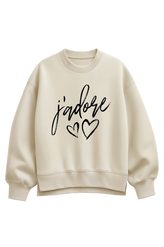 - J'adore Oversized Fleece Crew Sweatshirt