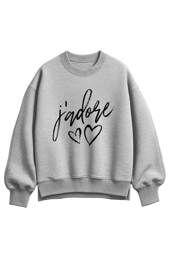 - J'adore - Women's Oversized Fleece Crew Sweatshirt