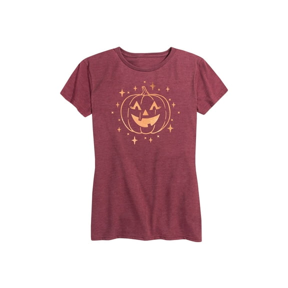 Instant Message - Jackolantern Stars Rose Gold Foil - Women's Short Sleeve Graphic T-Shirt