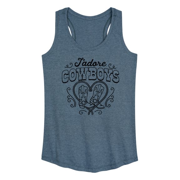 Instant Message - Jadore Cowboys - Women's Racerback Tank Top