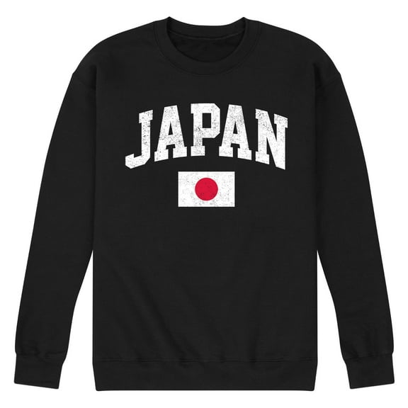 Instant Message - Japan Flag - Men's Crew Neck Fleece Pullover