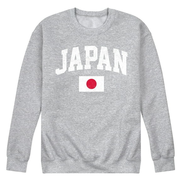 Instant Message - Japan Flag - Men's Crew Neck Fleece Pullover