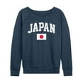 thumbnail image 1 of Instant Message - Japan Flag Lightweight French Terry Wide Neck Long Sleeve Graphic Shirt, 1 of 6