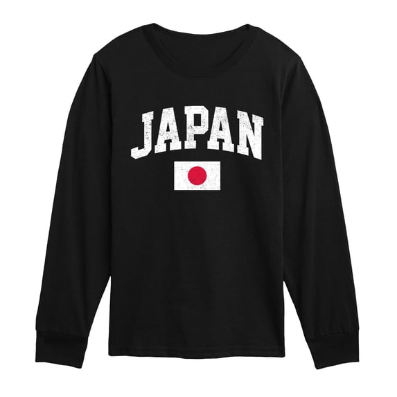 Instant Message - Japan Flag Long Sleeve Graphic T-Shirt
