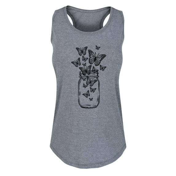 Instant Message - Jar Of Butterflies - Women's Racerback Tank