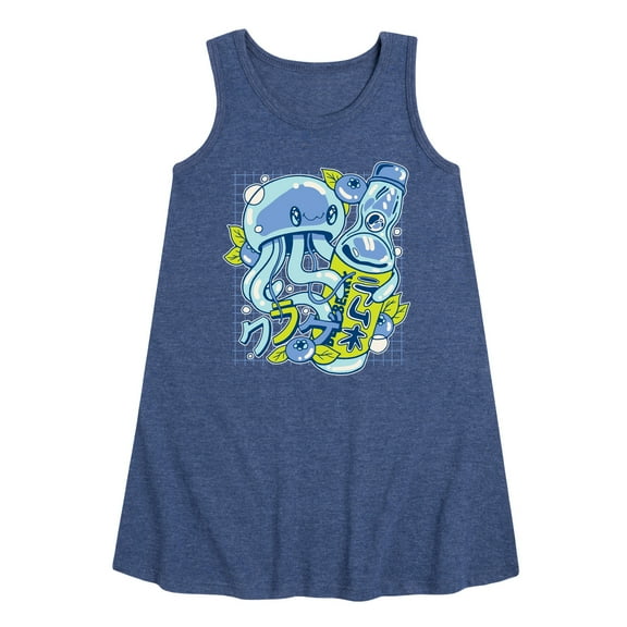 Instant Message - Jellyfish Ramune - Toddler & Youth Girls A-line Dress