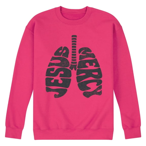 Instant Message - Jesus Mercy Lungs - Men's Crew Neck Fleece Pullover