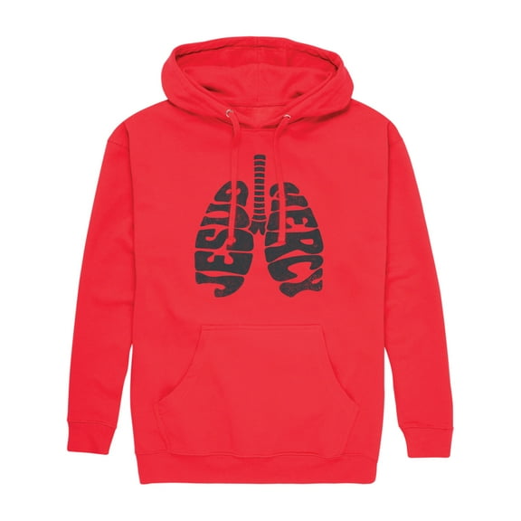 Instant Message - Jesus Mercy Lungs - Men's Pullover Hooded Fleece Sweatshirt