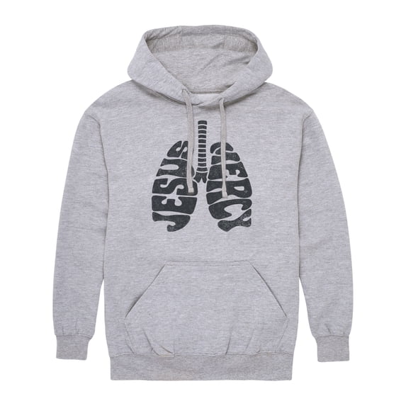 Instant Message - Jesus Mercy Lungs - Men's Pullover Hooded Fleece Sweatshirt