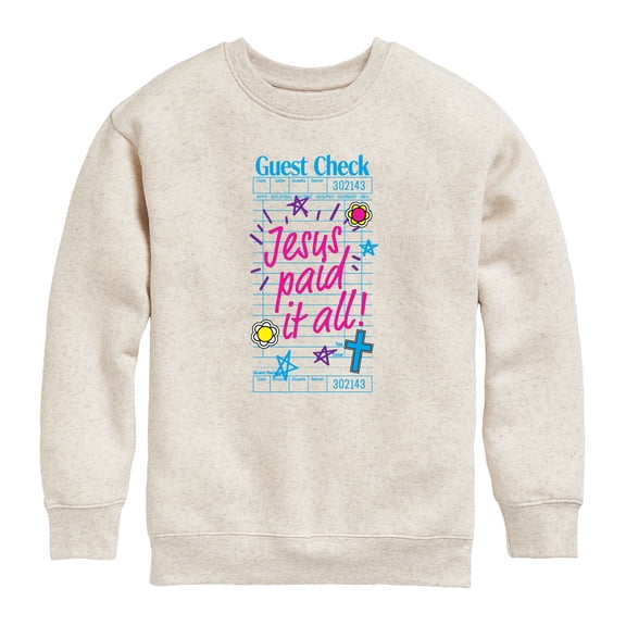 Instant Message - Jesus Paid It All - Youth Crew Fleece Sweatshirt