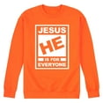 thumbnail image 1 of Instant Message - Jesus Rating - Men's Crew Neck Fleece Pullover, 1 of 7
