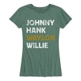 thumbnail image 1 of Instant Message - Johnny Hank Waylon Willie - Women's Short Sleeve Graphic T-shirt, 1 of 5