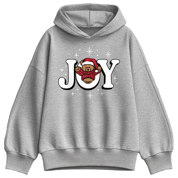 Instant Message - Joy Teddy Bear Oversized Fleece Hoodie Sweatshirt