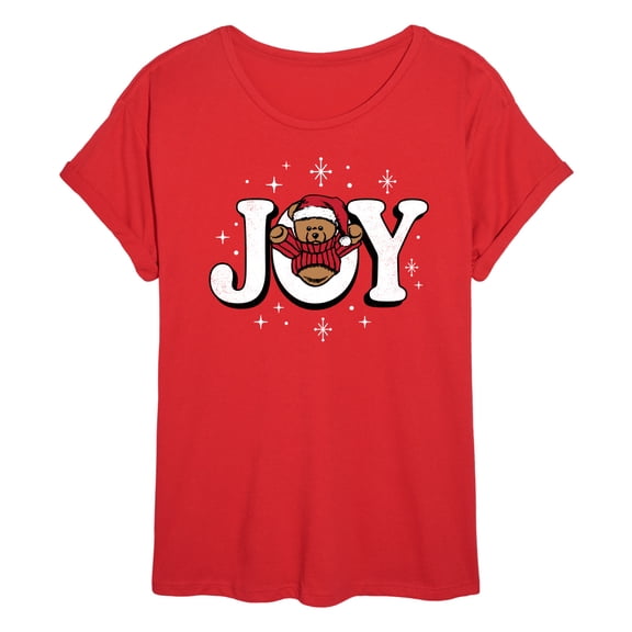 Instant Message - Joy Teddy Bear - Women's Oversized Graphic T-Shirt