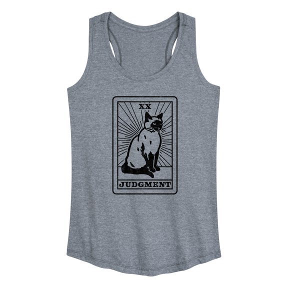 Instant Message - Judgement Cat Tarot Card - Women's Racerback Tank Top