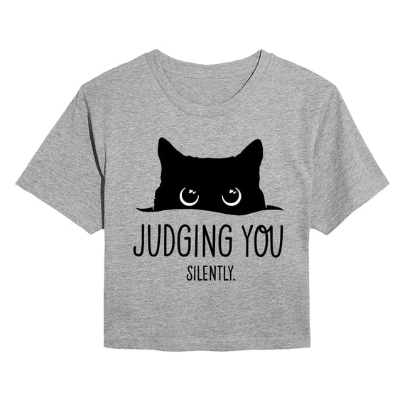 Instant Message - Judging You Silently Cat Cropped Graphic T-Shirt