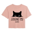 thumbnail image 1 of Instant Message - Judging You Silently Cat Cropped Graphic T-Shirt, 1 of 4