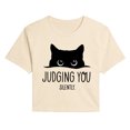 thumbnail image 1 of Instant Message - Judging You Silently Cat Cropped Graphic T-Shirt, 1 of 4