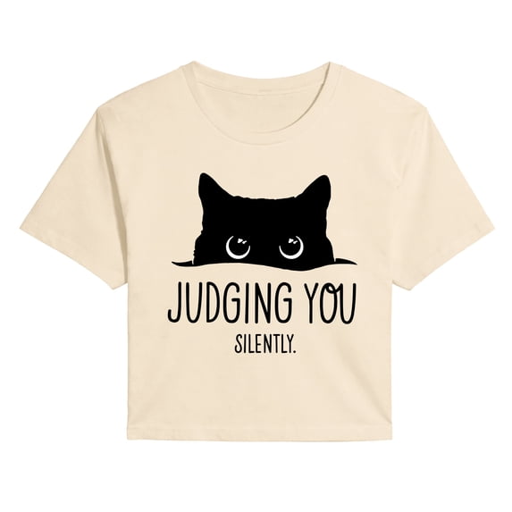 Instant Message - Judging You Silently Cat Cropped Graphic T-Shirt